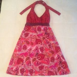 Athleta pink sporty halter top summer dress Sz 2P